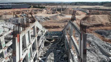 AERIAL:-Ruins-of-National-Stadium-in-Vilnius-with-Steel-Bars-Still-Visible-on-Top-of-Structure