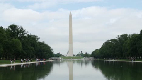 Blick-Auf-Das-Washington-Monument-Gegenüber-Dem-Lincoln-Memorial