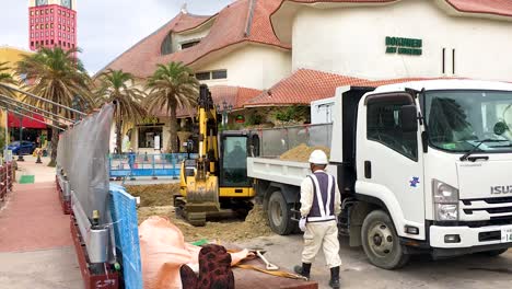 Digger-Excavating-Road