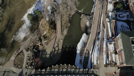 Aerial-view-pans-up-from-Golden-to-view-Coors