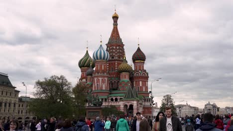 Vista-De-La-Catedral-De-San-Basilio,-Plaza-Roja,-Moscú,-Rusia