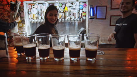 Shot-of-beers-being-served-at-the-bar-in-Barrio-Escalante-in-Costa-Rica