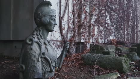 Sculpture-In-The-Courtyard-Of-The-Museum-Sainte-Croix-In-Poitiers,-France