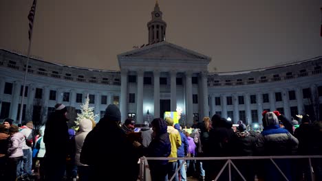 Evento-De-Luces-Navideñas-En-El-Centro-De-Denver,-Colorado