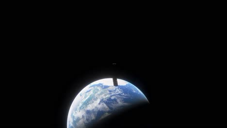 Tiro-Inclinado-De-Spacex-Starlink-Moviendo-El-Verdadero-Espacio-Exterior-Al-Lado-Oscuro-De-La-Tierra-Fuera-De-La-Vista-De-Observación