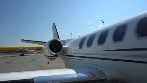 Jet-engine-on-a-small-private-jet