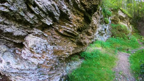 Cliffs-in-the-forest,-Priekuli-county