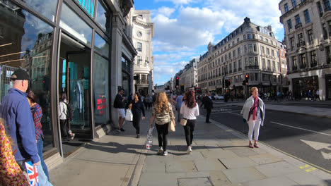 London-England,-circa-:-timelapse-walking-on-Regent-Street-in-London-City,-England,-UK