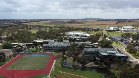 AERIAL-Deakin-University-Waurn-Ponds,-Geelong,-Australia