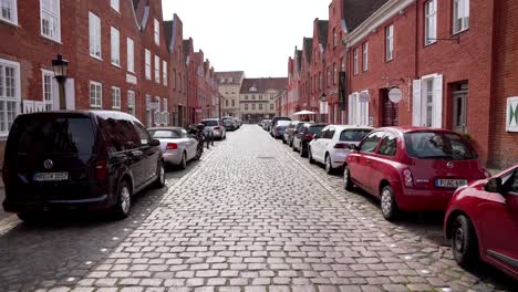 Walking-through-Dutch-Quarter-in-City-Center-of-Potsdam-in-Germany