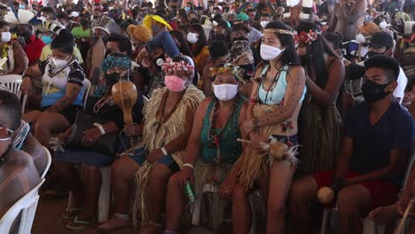 Large-group-of-indigenous-people-meet-to-discuss-preservation-of-the-Amazon-rain-forest