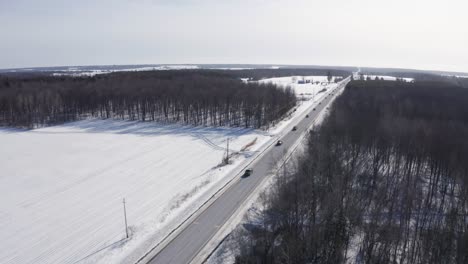 Freedom-Convoy-2022-Partidarios-Conducen-Desde-Cornwall-Ontario-Hasta-Moose-Creek-Para-Manifestarse-Y-Protestar