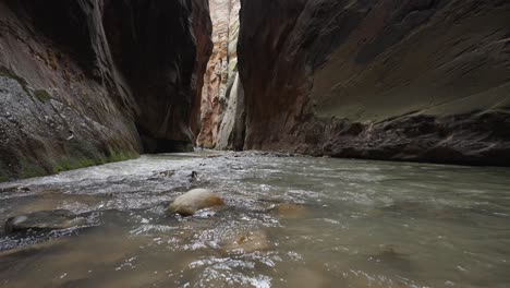 El-Río-Que-Corre-En-Los-Estrechos-Del-Parque-Nacional-De-Zion,-Nosotros