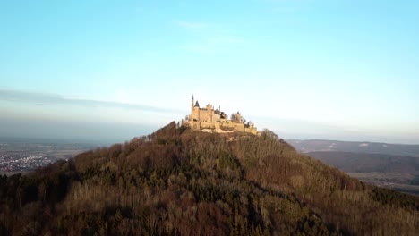 Tiro-Aéreo-De-Invierno-Del-Castillo-De-Hohenzollern