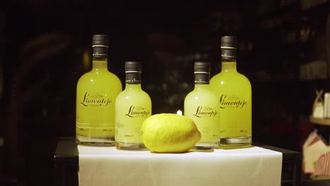 Limoncello-Limontejo-liqueur-bottles-displayed-in-Porto-store