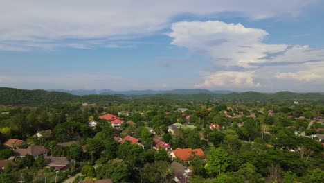 Village-aerial-view,-Muak-Klek,-Saraburi,-Thailand