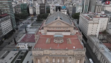 Dolly-Aéreo-Fuera-Del-Teatro-Colón,-Famoso-Teatro-De-ópera-En-El-Mundo,-Centro-De-Buenos-Aires