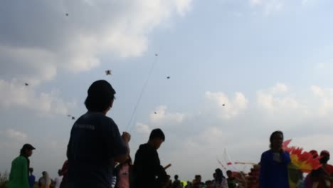 kite-competition-on-the-sky,-Blora,-central-java,-Indonesia,-September-6,-2020