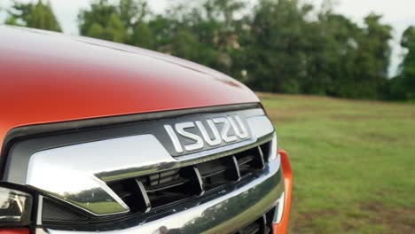 Malaysia--March-13,-2022:-Private-Pickup-car-in-dark-orange-color