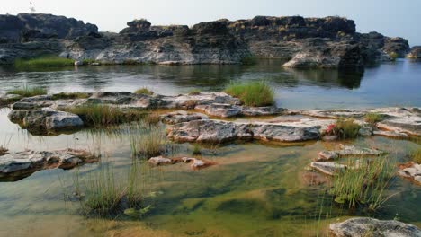 Fpv-shot-of-river-valley-in-Narmada-river-Vadodara