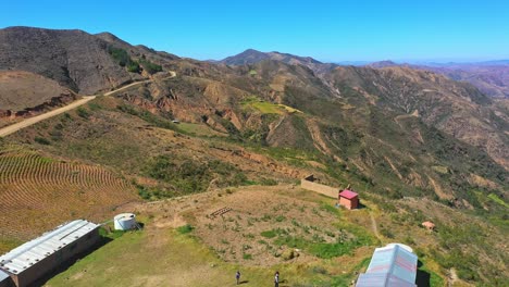 Rural-farm-overlooks-incredible-view-of-the-Andes-Mountains-in-Bolivia