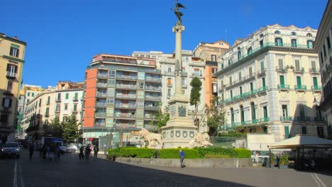 People-On-The-Street-At-Piazza-Dei-Martiri-Square-In-Naples-City,-Campania,-Italy,-Europe