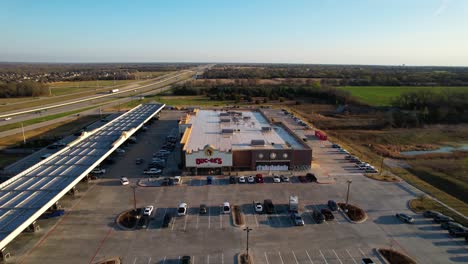 Aerial-footage-of-the-Melissa-Buc-ees-located-in-Melissa-Texas