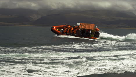 Slow-motion-Speed-Boat-Passing-Fast