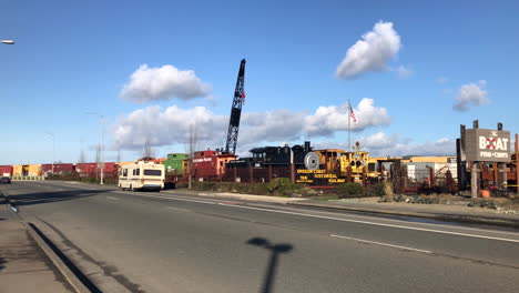 Historische-Eisenbahn-An-Der-Küste-Von-Oregon-In-Coos-Bay