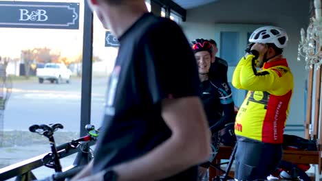 Cyclist-getting-ready-to-ride-a-bike