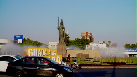 Iconic-minerva-fountain-in-Guadalajara,-Mexico