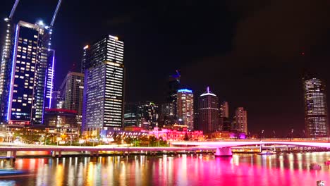 Brisbane-Riverside-Timelapse,-Brisbane-Riverside-Story-Bridge-Timelapse-Brisbane-Riverside-Día-A-Noche-Timelapse