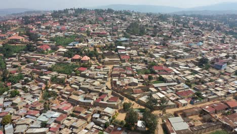 Aerial-shot-of-homes-in-neighborhood-outside-Kigali,-Rwanda