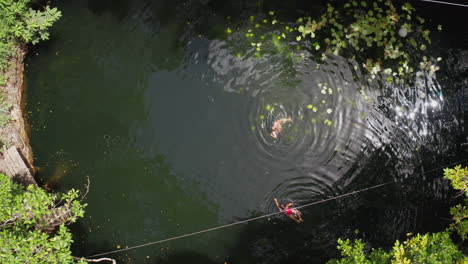 Drone-shot-over-a-Cenote---Quintana-Roo---Mexico