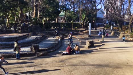 Japanische-Familien-Genießen-Hanami-Picknick-Für-Hatsumode