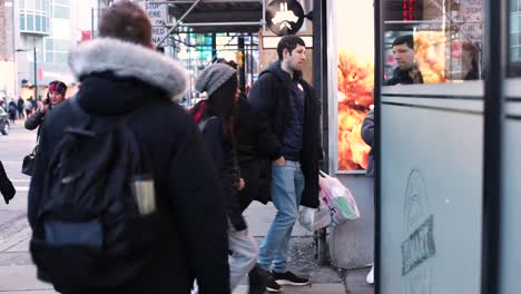 People-Walking-On-The-Busy-Streets-Of-Toronto