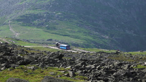 Conway,-New-Hampshire---July-4,-2019:-The-cog-railway-on-Mount-Washington-in-Conway,-New-Hampshire-on-July-4,-2019