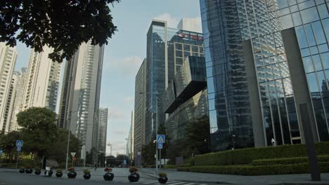 Guangzhou-CDB-downtown-office-buildings-and-mall-in-early-morning