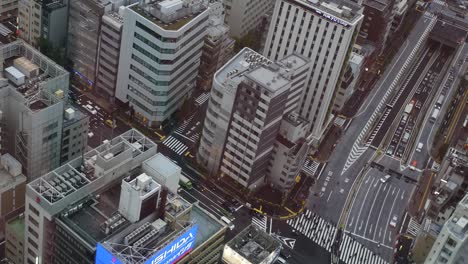 Lapso-De-Tiempo-De-La-Intersección-De-Carreteras-Vista-Desde-Park-Hotel-Tokyo