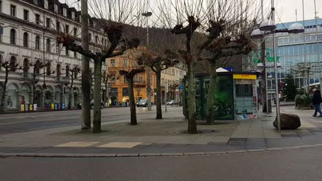 Walking-through-empty-city-during-second-lockdwon-in-decemberg,-Heidelberg-Germany