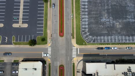 Flying-over-the-streets-leading-to-the-Austin-Peay-University-Campus-in-Clarksville-Tennessee