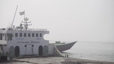 Bangladeshi-sand-trawler-is-moving-ahead-through-river-water