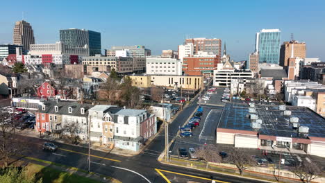 Rising-aerial-of-Allentown-Pennsylvania