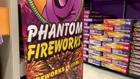 Phantom-brand-"Safe-and-Sane"-fireworks-are-on-display-for-sale-prior-to-the-Fourth-of-July,-Independence-day-celebration