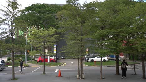 Scene-of-panning-view-outside-the-exit-of-Outram-Park-MRT-Station-in-Singapore