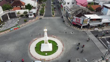 Yogyakarta,-Indonesia---2021,-4-June-:-Aerial-view-of-Tugu-Jogja-or-Yogyakarta-Monument,-Indonesia