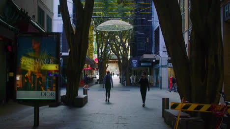 POV-Of-A-Person-Walking-At-Chinatown-With-Luxury-Store-In-Sydney,-NSW,-Australia