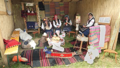 Group-of-ladies-dressed-in-Bulgarian-traditional-costume-ethnographical