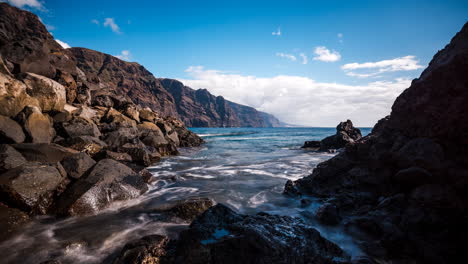 Punta-De-Teno-Los-Gigantes-Auf-Teneriffa,-Kanarische-Inseln,-Tageslicht-Zeitraffer