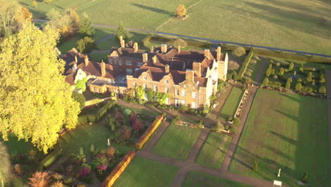 Aerial-view-of-Godinton-House-and-gardens,-Ashford,-Kent,-UK